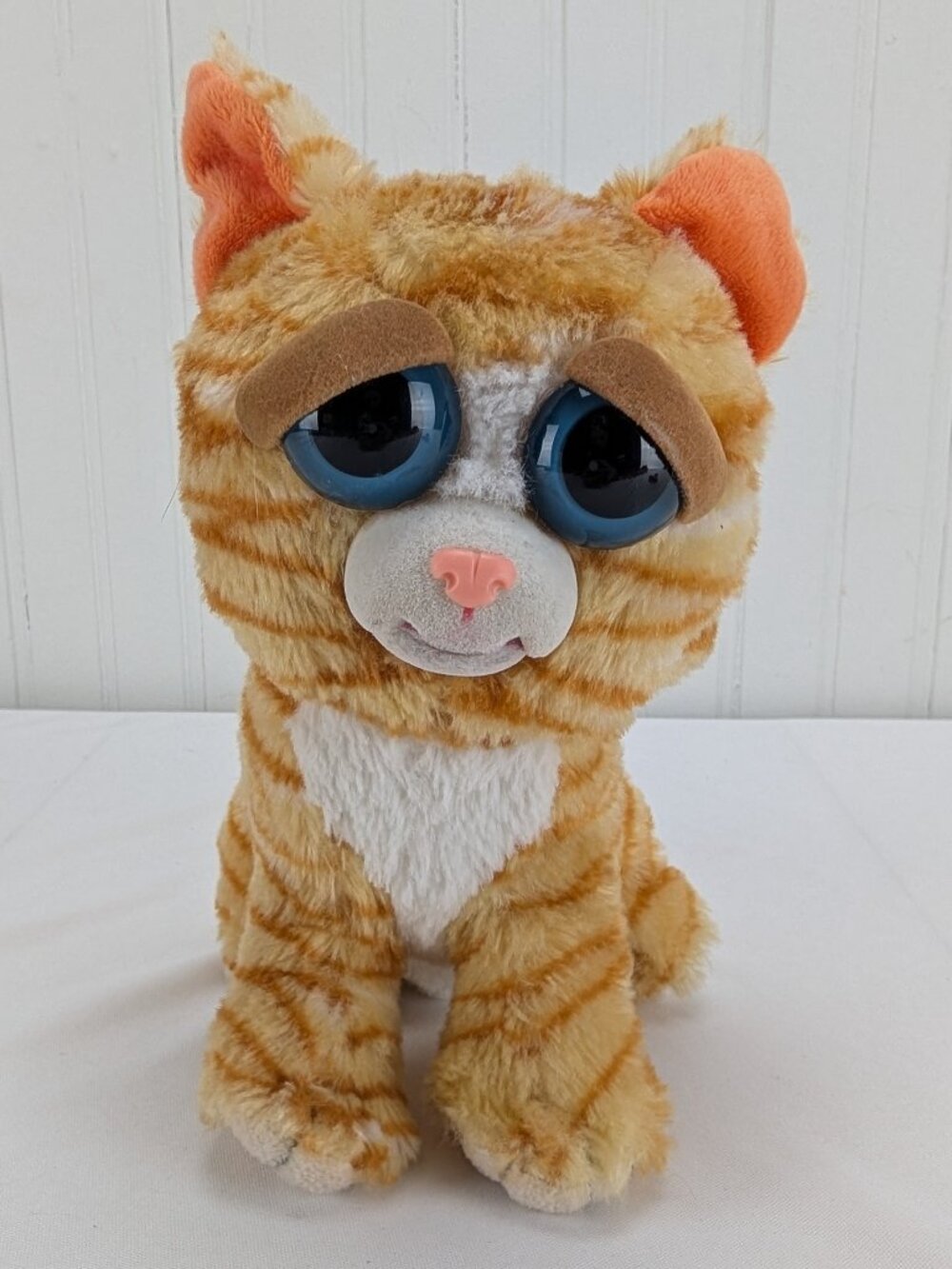Feisty Pets Orange Tabby Cat Plush 8" Stuffed Animal Scary Face Kitty 2017